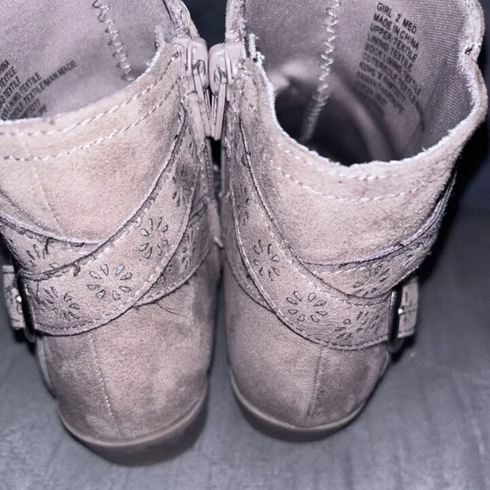 Kohl's SO Ankle Boots with straps/buckle side zip Size 2